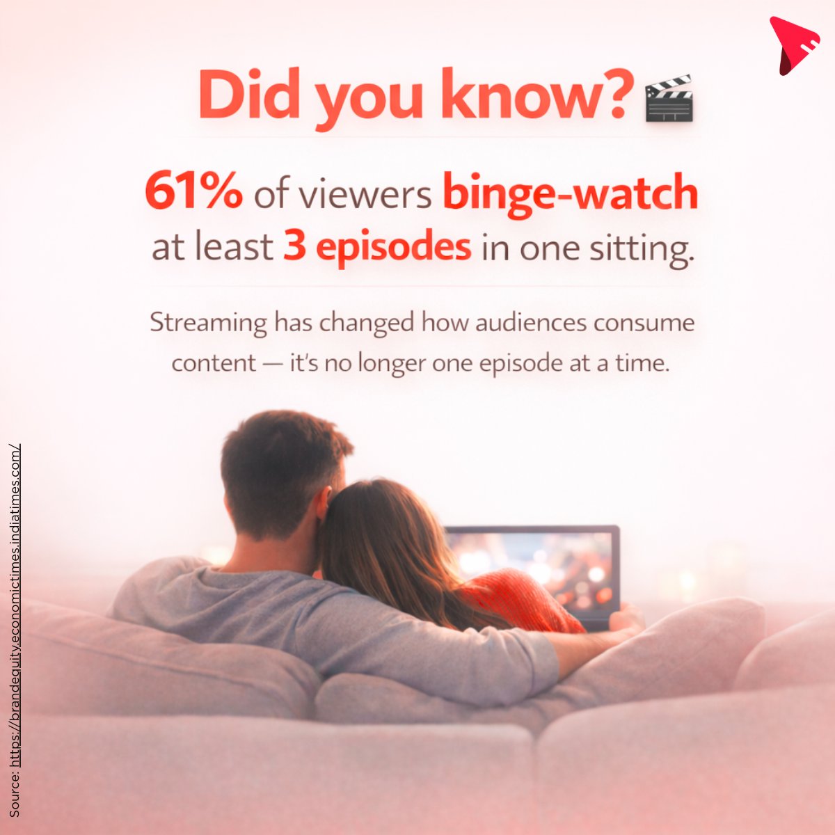 enveuott's tweet photo. The pause button is losing relevance 
Audiences prefer flow over breaks.
Platforms are evolving to match this always-on behavior.

#Enveu #Platforms #Viewers https://t.co/fmmdiXGyKl