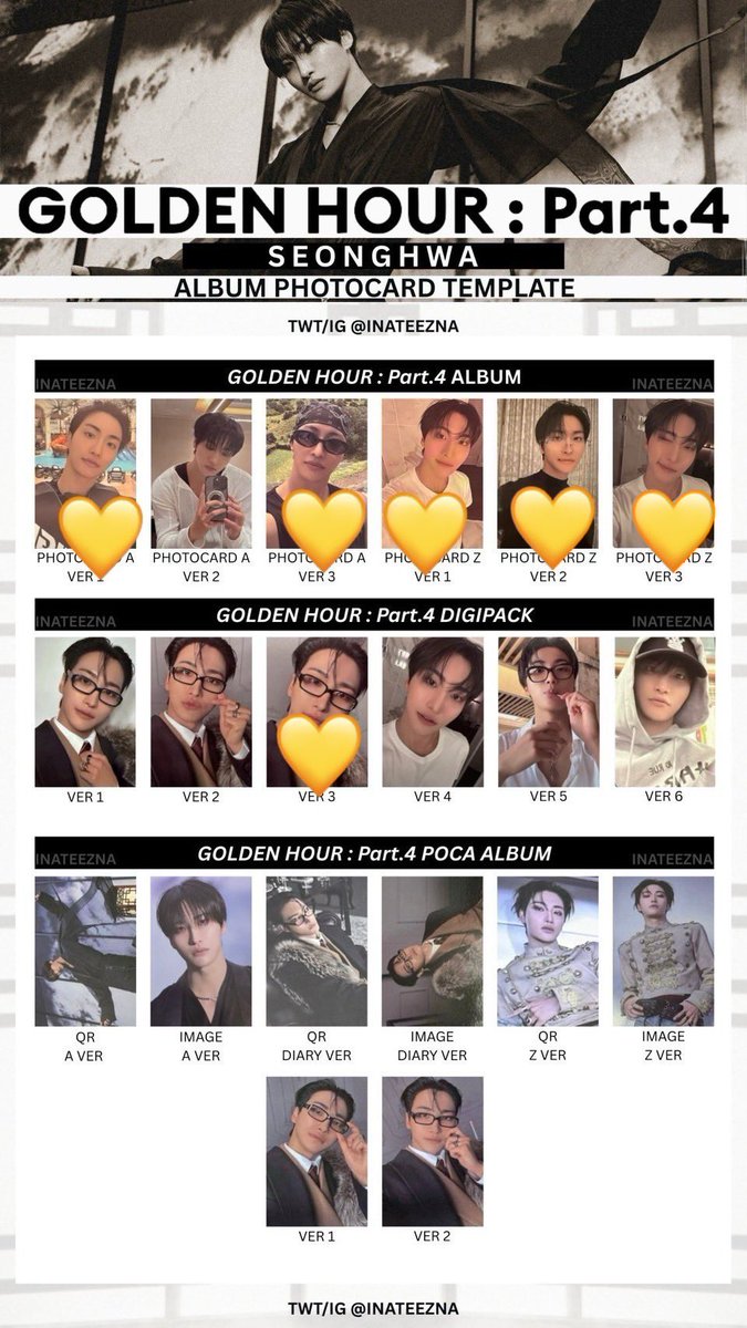 arami2403pp's tweet photo. ATEEZ アチズ GOLDEN HOUR : Part.4トレカ 交換 封入 特典

【譲】ユノ ヨサン サン ミンギ ウヨン
【求】ソンファ💛以外

リプ、DMお待ちしてます🙇‍♀️ https://t.co/DZeUN873IH