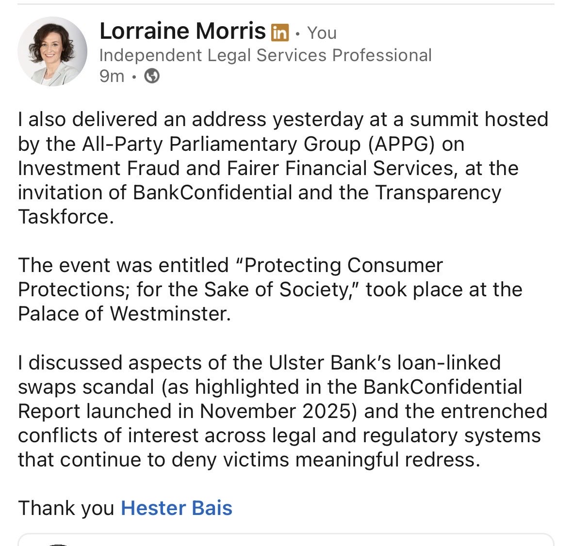 Lorraine Morris tweet media