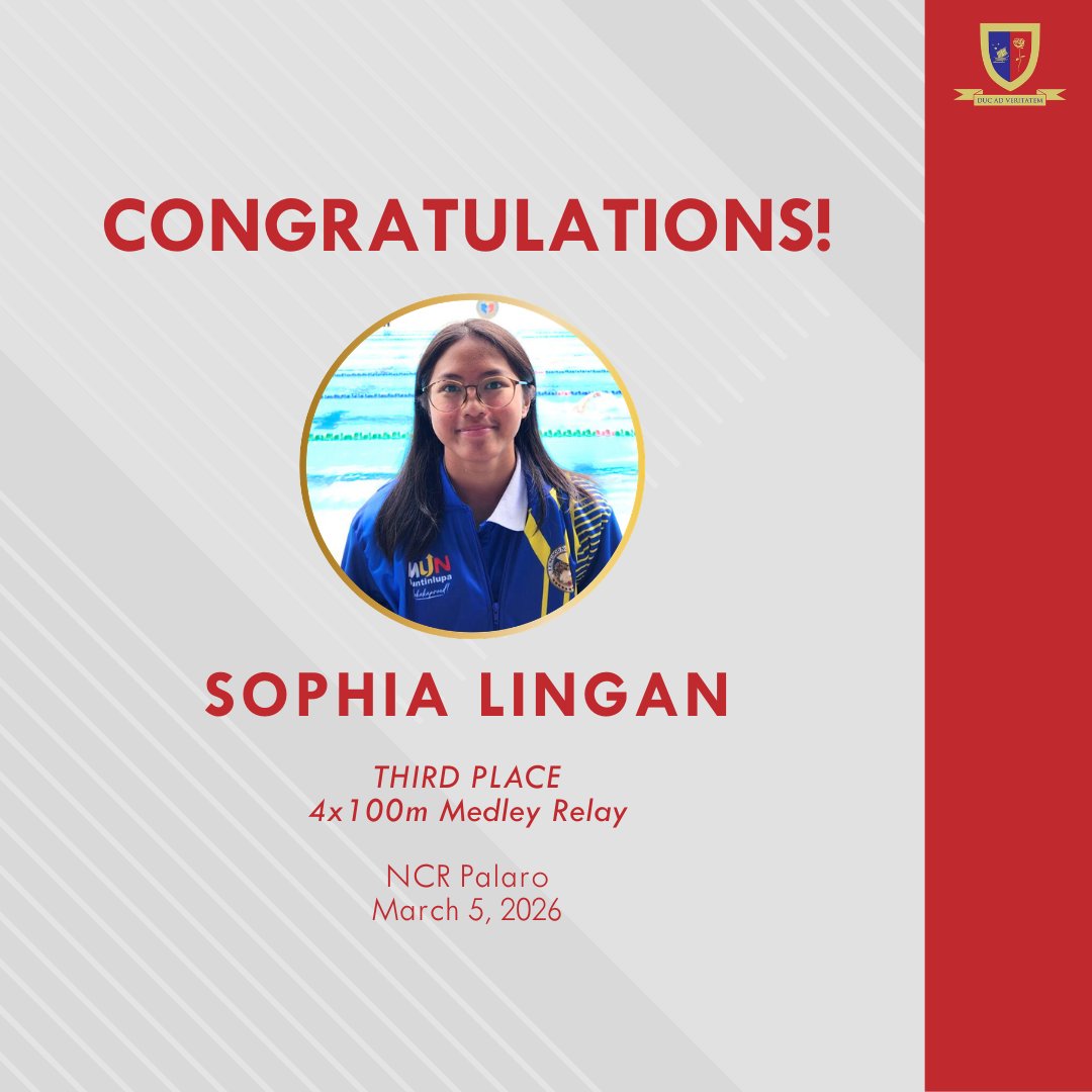 PAREFWoodrose's tweet image. Hats off to our students who excelled in the NCR Palaro - Regional Swimming Competition held last March 4, 2026:

PIPPA DIVINAGRACIA
SOPHIA LINGAN
SANDY MARTIN
TRIXIE SY

Good luck with your future tournaments and keep doing your best!

#PAREFWoodroseSchool #StudentAchievement