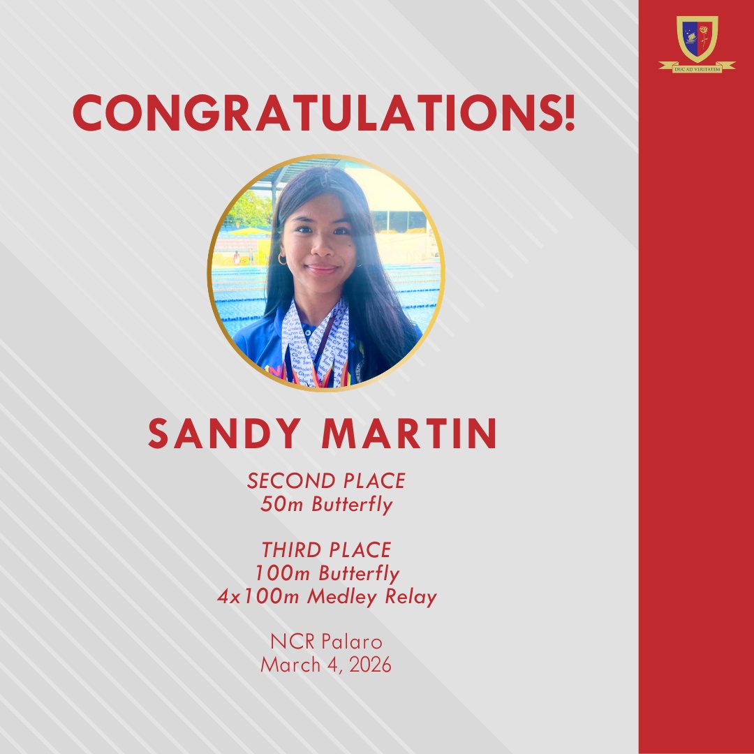 PAREFWoodrose's tweet image. Hats off to our students who excelled in the NCR Palaro - Regional Swimming Competition held last March 4, 2026:

PIPPA DIVINAGRACIA
SOPHIA LINGAN
SANDY MARTIN
TRIXIE SY

Good luck with your future tournaments and keep doing your best!

#PAREFWoodroseSchool #StudentAchievement