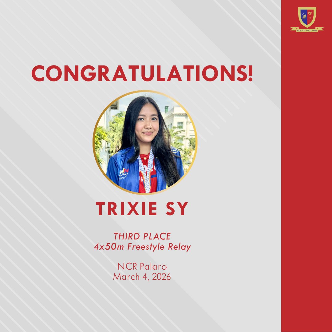 PAREFWoodrose's tweet image. Hats off to our students who excelled in the NCR Palaro - Regional Swimming Competition held last March 4, 2026:

PIPPA DIVINAGRACIA
SOPHIA LINGAN
SANDY MARTIN
TRIXIE SY

Good luck with your future tournaments and keep doing your best!

#PAREFWoodroseSchool #StudentAchievement