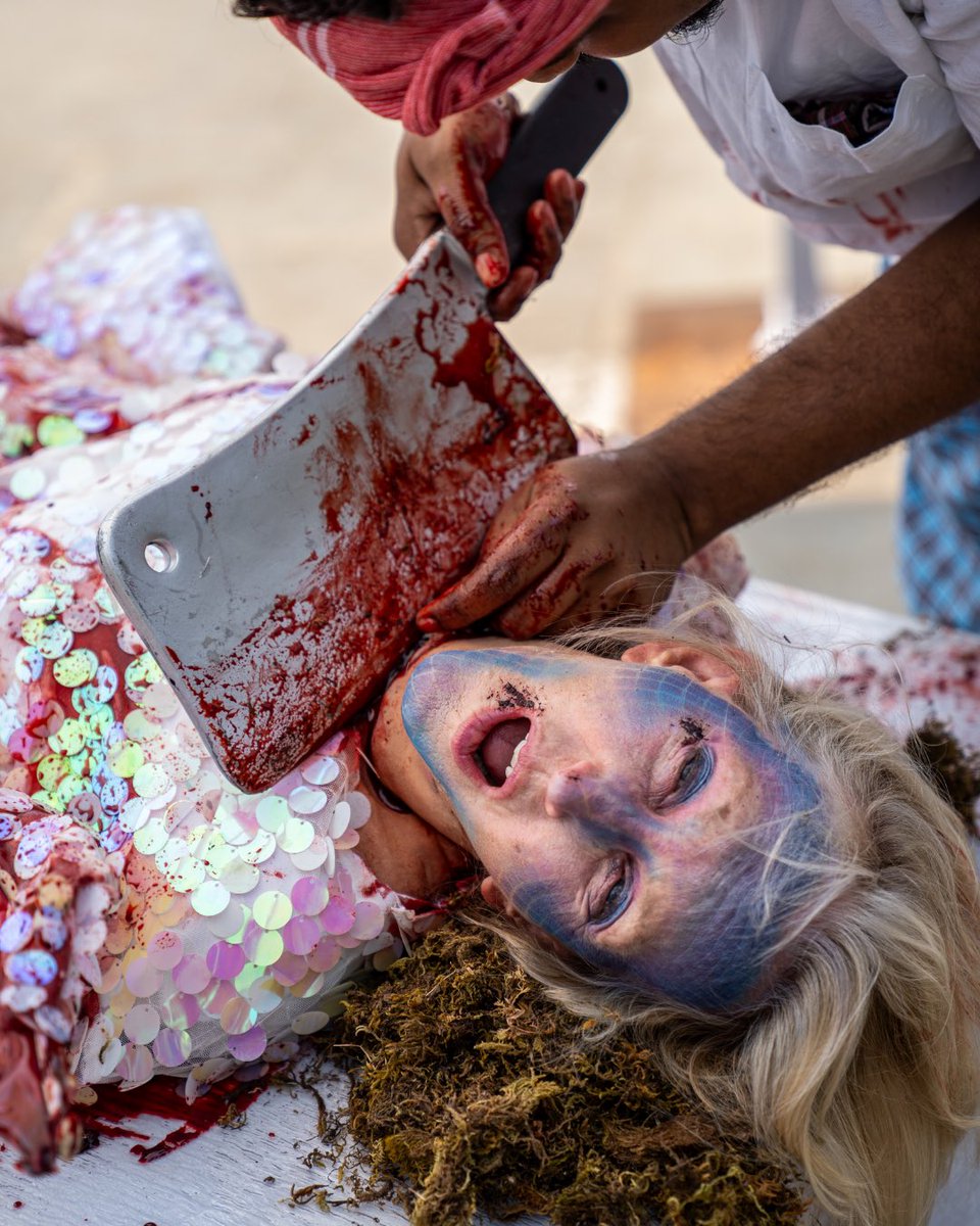 PETA founder Ingrid Newkirk put herself on the chopping block to show what fresh seafood really means - fish suffocating, being crushed, or getting chopped open while conscious.
Why not swear off eating all animal products and distance yourself from this cruelty?