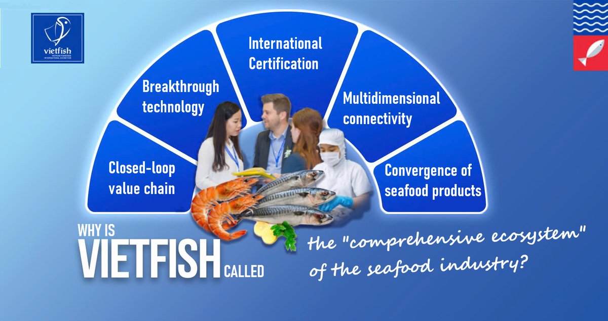 Vietfish1998's tweet photo. WHY IS VIETFISH CALLED THE "COMPREHENSIVE ECOSYSTEM" OF THE SEAFOOD INDUSTRY?
Beyond an Exhibition – Vietfish is the Heartbeat of an Entire Industry!

To define Vietfish as an "ecosystem" rather than just a "trade fair" is to recognize that it transcends the simple buying and selling of seafood. It is a vibrant, living entity where every link in the seafood value chain coexists, supports, and propels collective growth:

✅A Closed-Loop Value Chain "From Farm to Table": Breeding, feed, processing, and distribution – all converging at a single destination.
✅A "Power Hub" for Green Tech and Ancillary Solutions:
✅Logistics & Cold Chain: Transportation providers, ultra-fast freezing systems, and smart cold storage that ensure product integrity from Vietnam to the world.
✅Supporting Industries: Packaging, labeling, ingredients, and advanced laboratory testing equipment.
✅The Gateway for International "Standards and Passports": The ultimate platform to update ASC, BAP, and MSC certifications—empowering Vietnamese seafood to conquer the most demanding global markets.
✅A Flow of Knowledge and Multidimensional Connectivity: A strategic intersection for Businesses, Experts, Consumers, and Media.
✅The Convergence of Key Seafood Products: From fresh shrimp, fish, and raw seafood to sophisticated, value-added products such as Ready-to-Eat and Ready-to-Cook meals.
✅Where Industry Giants Meet: Featuring nearly 300 leading seafood enterprises from Vietnam and across the globe.

If the seafood industry were a machine, Vietfish would be the engine room where it is maintained, upgraded, and operated. Without any of these vital links, the ecosystem would be incomplete. This is why, for over 25 years, Vietfish has remained the irreplaceable "heart" of Vietnam’s seafood industry.

EVENT INFORMATION
⏰Time: August 19 – August 21, 2026.
📍Venue: Saigon Exhibition and Convention Center (SECC) – 799 Nguyen Van Linh, District 7, Ho Chi Minh City.

👉 REGISTER TO VISIT NOW: https://t.co/xw3hTWvviJ