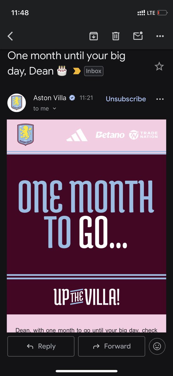 DeanJohn92's tweet photo. It is indeed! And I will do my level best to be at Villa Park if @AVFCOfficial can help me secure a ticket to the Quarter Final, (which I know we will secure Thursday 🤞🏽🤞🏽) which falls on my birthday🙏🏽 https://t.co/8FgaKcYSId