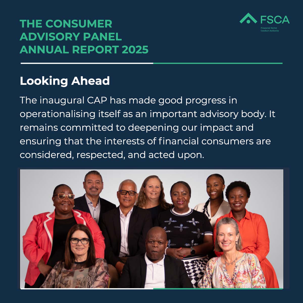 fscasouthafrica's tweet image. Looking ahead, #FSCAxCAP remains committed to deepening its impact and ensuring that fair customer outcomes are not just a principle, but a lived reality for all financial consumers. 

Full CAP annual report 2025: fsca.co.za

#ConsumerProtection #TCF #FSCA