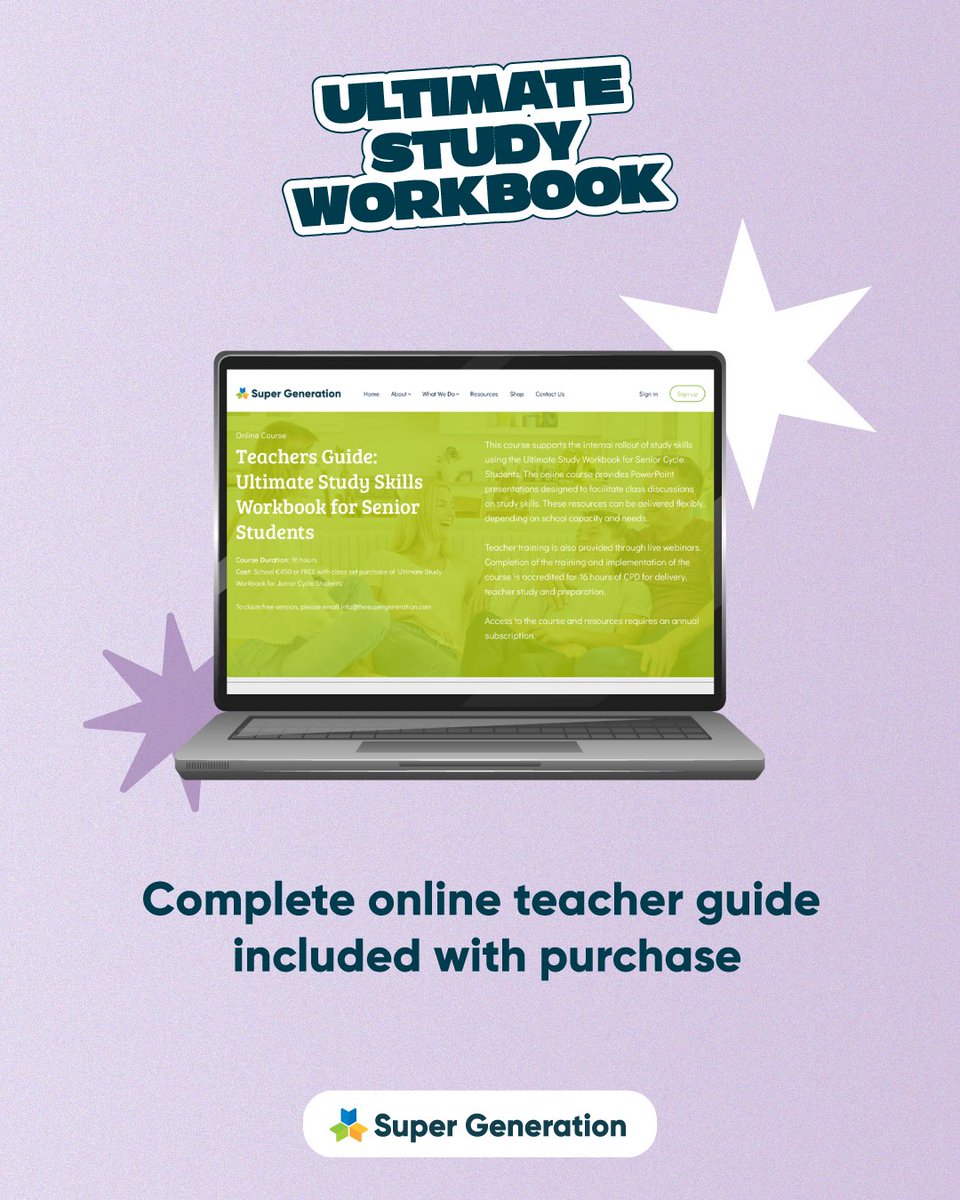 SuperGeneration's tweet photo. Students are expected to study, but rarely taught how.

Introducing our NEW Study Skills Programme schools can run internally✨

To purchase workbooks, please visit https://t.co/MYdprGSwZG or contact us
✉️ info@thesupergeneration.com
📞 01 8081494

#StudySkills #ExamPreparation https://t.co/TJUkfJgQor