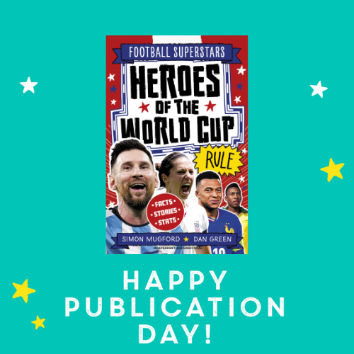 HachetteKids's tweet image. Happy publication day to Football Superstars: Heroes of the World Cup from the wonderful @simonmugford and @DanTheScribbler

Packed with bold cartoon illustrations, read the stories that defined the World Cup.

#OutNow #ChildrensBooks #NewBook