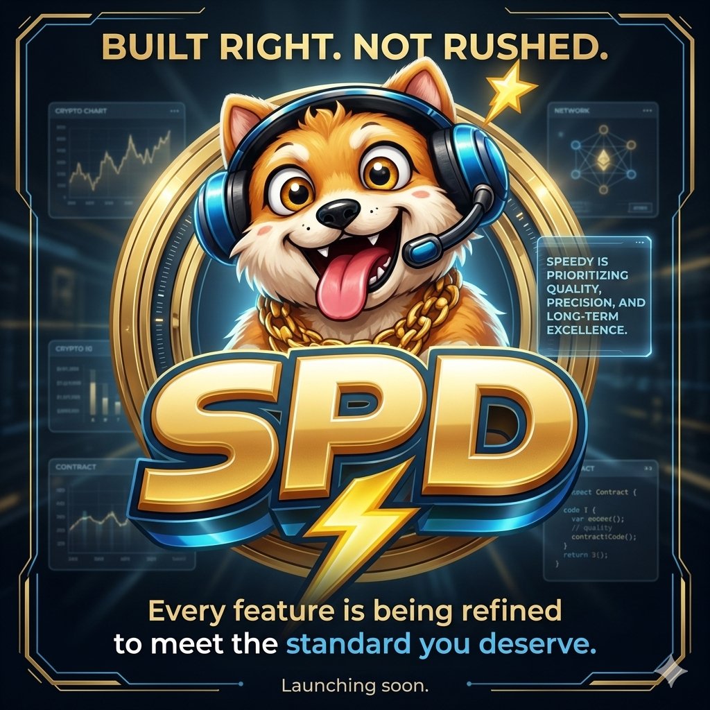 Zeeabkar1's tweet image. In a space where speed often comes before quality @SPEEEDY_SPD is taking a different approach.

Every feature is being refined, tested and aligned to meet the standard our community deserves.

Because launching fast is easy.
Launching right is what matters.

#Speedy #SPD