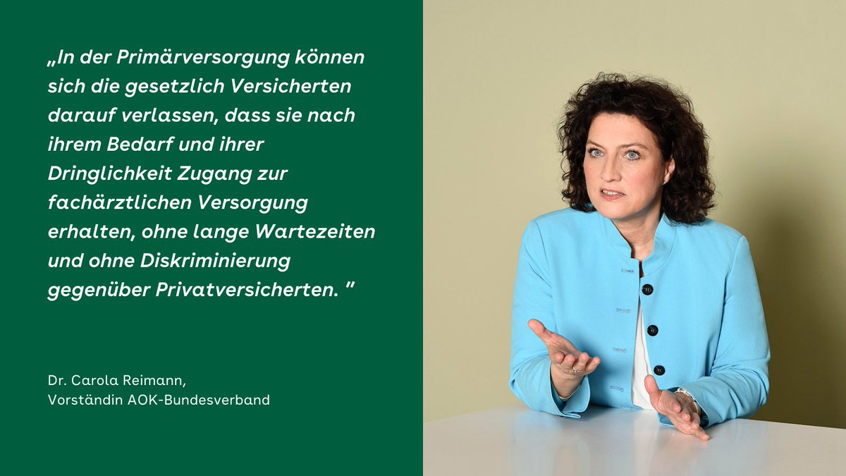 AOK_Politik's tweet image. Zum heutigen #GKVTag unterstützt der #AOK-Bundesverband die Pläne der Regierung zur Einführung eines #Primärversorgungssystems. Aus Sicht der AOK-Gemeinschaft sollte dieses interprofessionell aufgestellt sein, damit Patienten noch effizienter versorgt werden können.