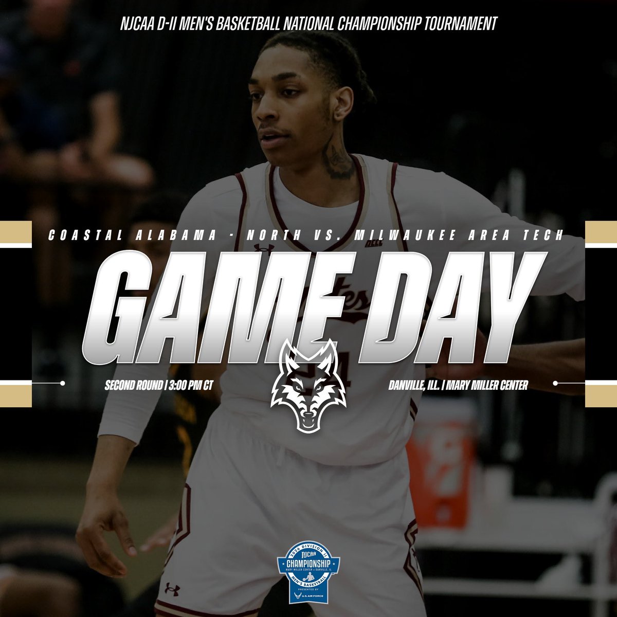 CoastalAL_North's tweet photo. MBB 🏀 | Yotes look to keep the momentum rolling as the second round of the @NJCAA D-II Men’s Basketball National Championship tips off this afternoon!

🆚: Milwaukee Area Tech
📍: Danville, Ill. / Mary Miller Center
⌚️: 3:00 PM CT
🖥️: NJCAA Network

#GoYotes | @CoastalNorthMBB https://t.co/KES013s0nJ