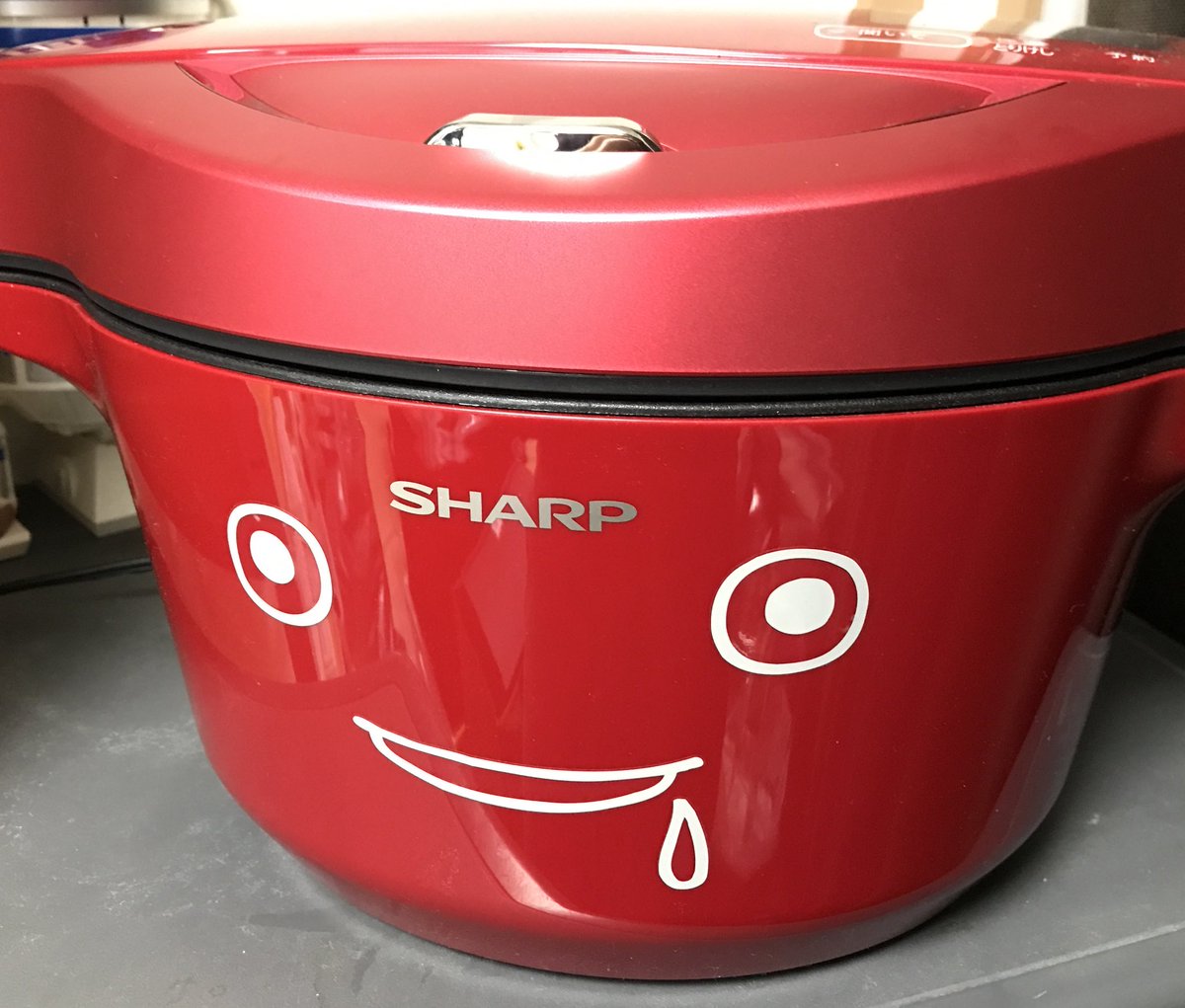 8mame_ST's tweet image. さっき引用したのアランジアロンゾ公式さんだったのか！見てください！うちのホットクックです。赤井さんといいます。よくポタージュを作ってくれます。

#アランジアロンゾ #SHARP #ホットクック