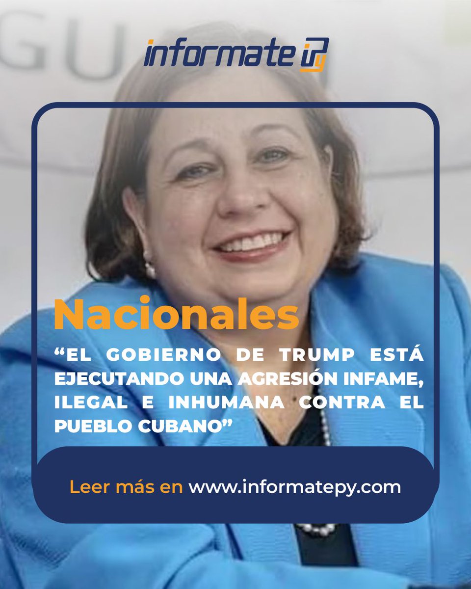 🇵🇾| DEL LADO DE LA TIRANÍA

La senadora Esperanza Martínez vuelve a ubicarse del lado equivocado de la historia. Mientras millones de cubanos viven bajo una dictadura que les niega libertades básicas, ella elige culpar a EE.UU. y hablar de “agresión”, repitiendo el discurso de la
