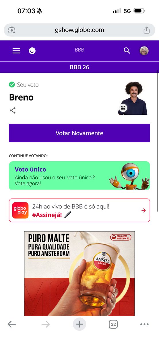 Bom diaaa…. já votaram no Breno hoje ?

#ForaBreno