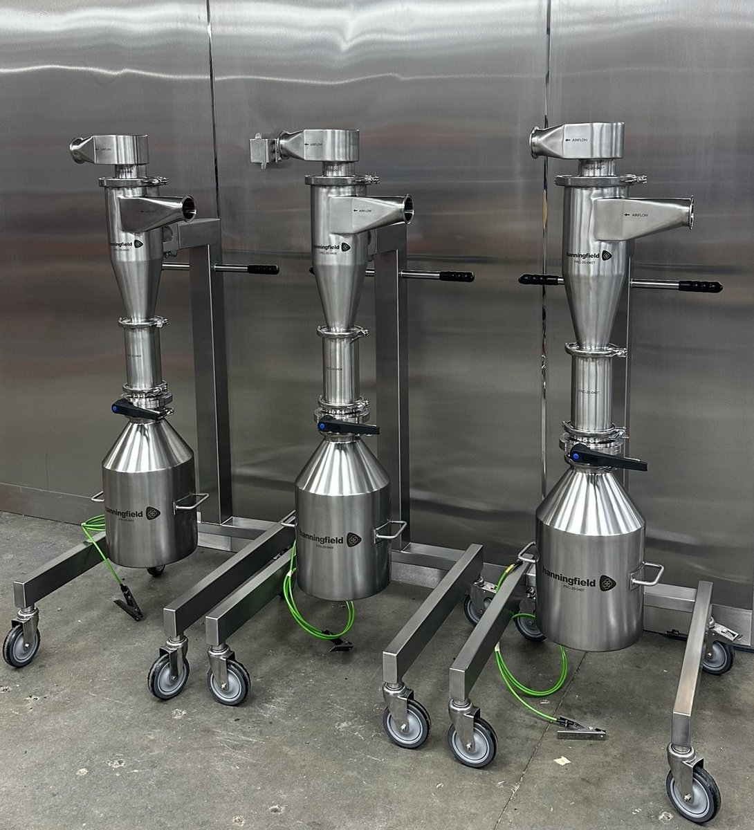 hanningfield_uk's tweet photo. More cyclones ready to go! ✈📦

Our cyclones can be retrofitted to existing process set ups to recover up to 99.9% of lost powder before it hits the dust extraction system.

Get more info: https://t.co/Si0tgrjzhv

#PowderProcessing #PowderRecovery #PharmaManufacturing https://t.co/R0tmTkpVGT