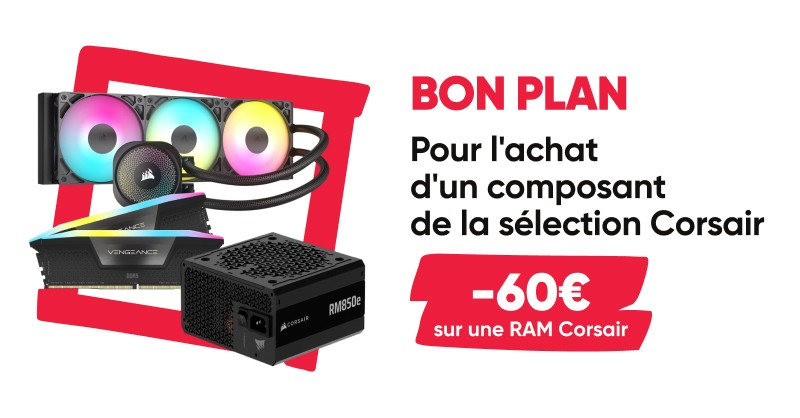 Fnac's tweet image. #BonPlan 🚨 Profitez jusqu'au 22/03 de 60€ de remise sur une RAM Corsair pour l'achat d'un composant de la sélection Corsair !
👉urlr.me/QCa6Er