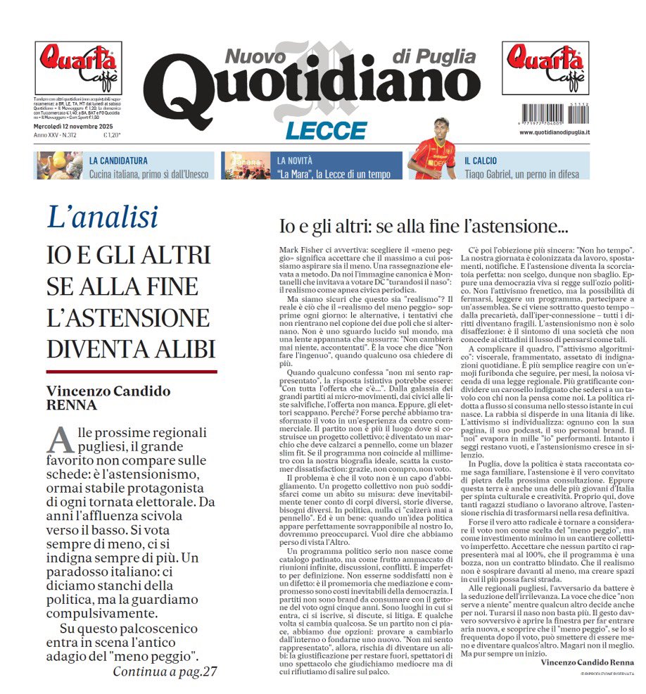 RLegale's tweet photo. @rtornesello @Quoti_Puglia https://t.co/QgGBYS4Sxz