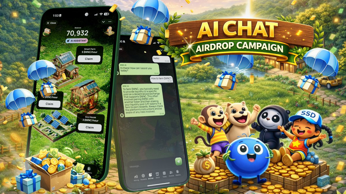 🚨 AI CHAT AIRDROP CAMPAIGN 🚨

Farm $WNC, complete tasks, chat with the WNC AI agent and use the AI Assistant to climb the leaderboard.

Top ranked players will receive exclusive surprise rewards from our collaborators!

Watch out 👀

#WNC #Airdrop #Web3 #Crypto #AI #Web3Gaming