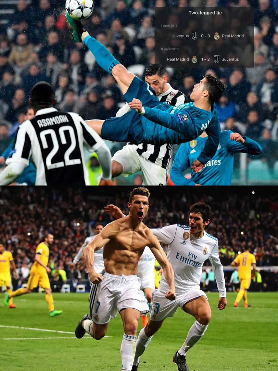 TeamCRonaldo's tweet photo. The last time Real Madrid had a 3-0 lead in a Champions League 1st leg.🔥 https://t.co/A0gR8xmGuG