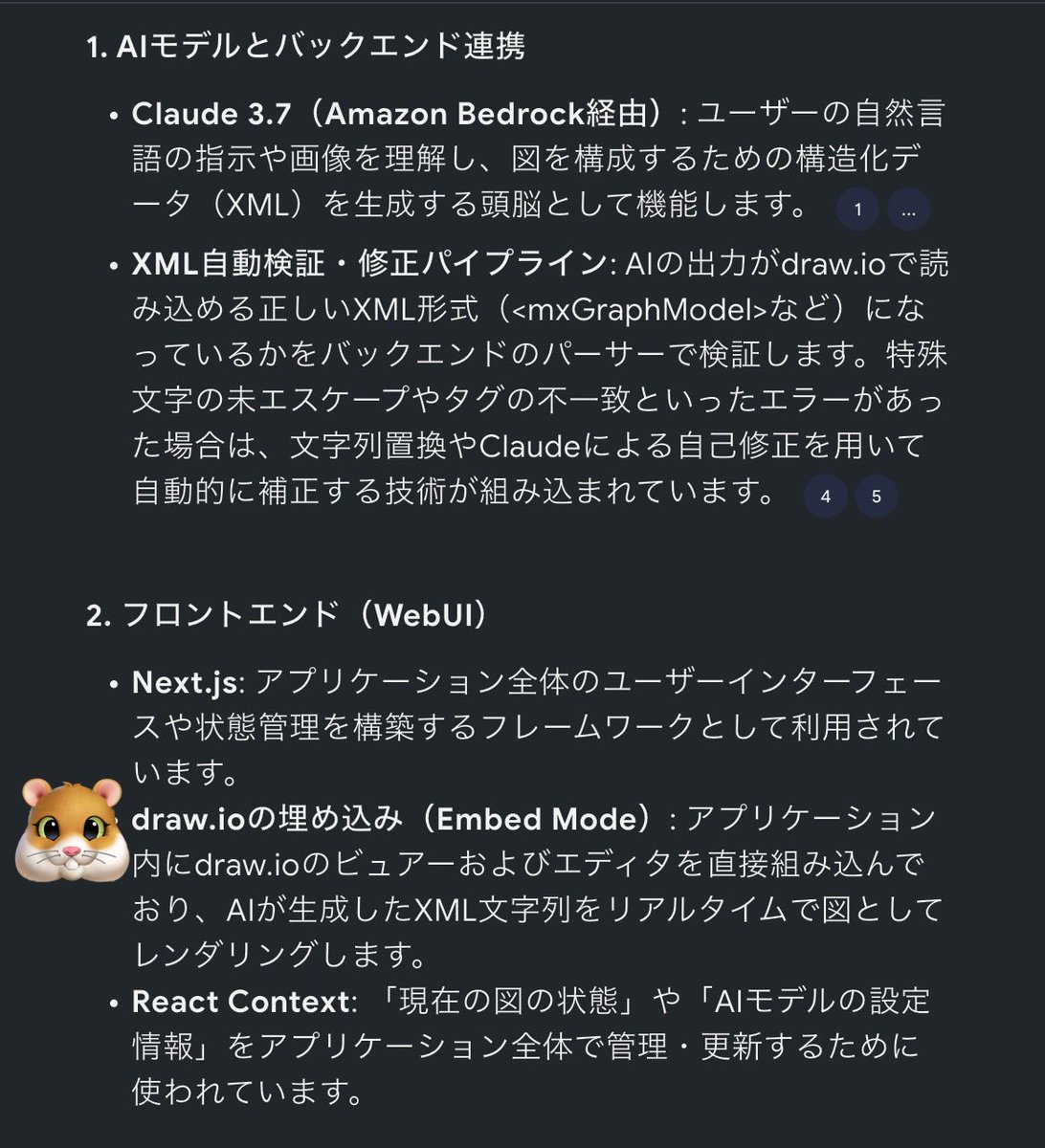 nto_finance's tweet photo. 技術的には🐹のところは参考になるね
Embedded modeの口も公開されてるのね。知らなかった。Confluenceとかで使われてるやつかな。
Few-shotはやるとして
Geminiのcanvasみたいな体験を作るために履歴は必須だ https://t.co/eyntQq4G6z