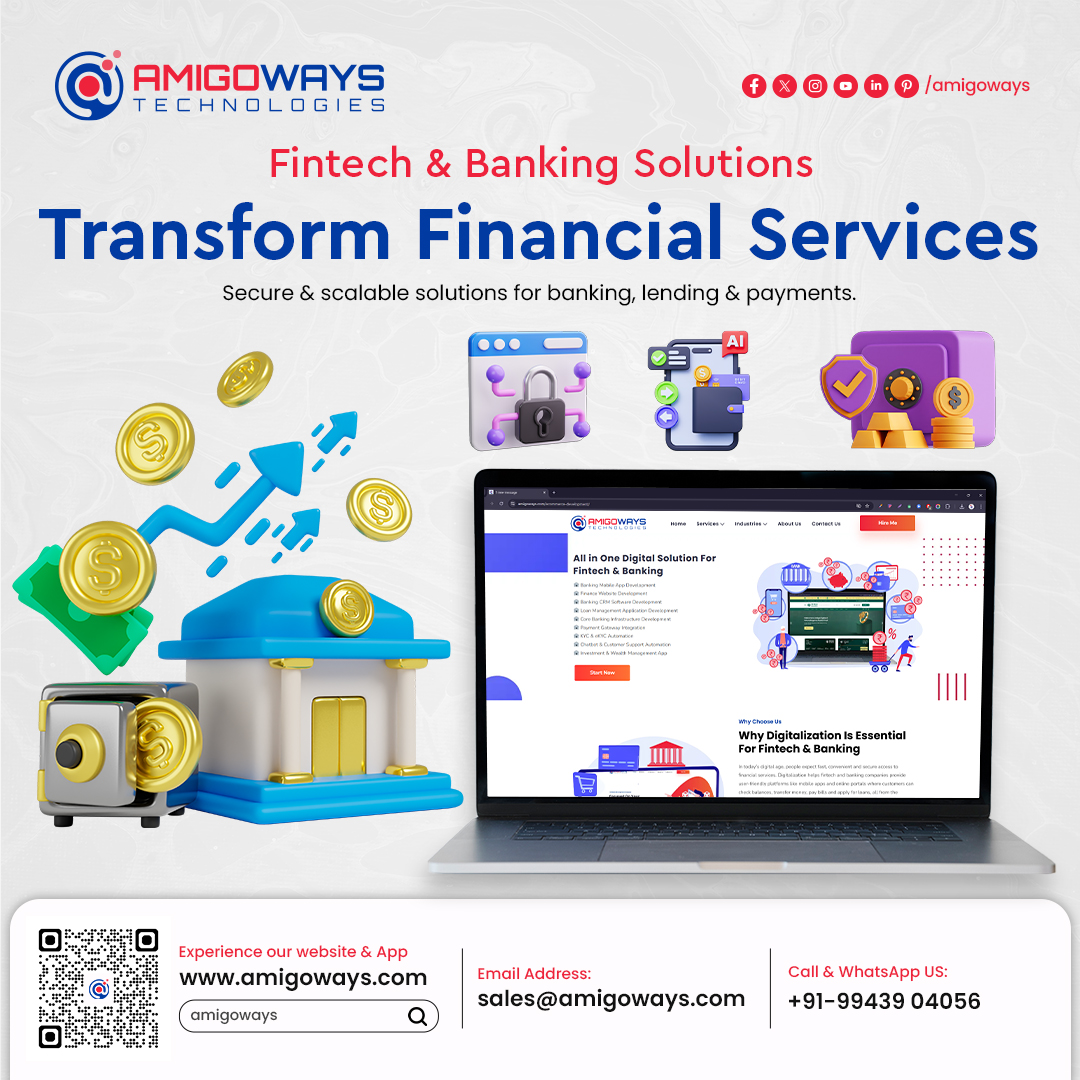 amigoways's tweet image. 🚀 Transform Financial Services with Fintech Solutions 💼💳✨

🌐 Upgrade your financial ecosystem with smart technology &amp;amp; seamless experiences 🤝✨ 🔗 amigoways.com/fintech-bankin…

#Fintech #BankingSolutions #Amigoways #DigitalTransformation #FintechSolutions #PaymentSolutions