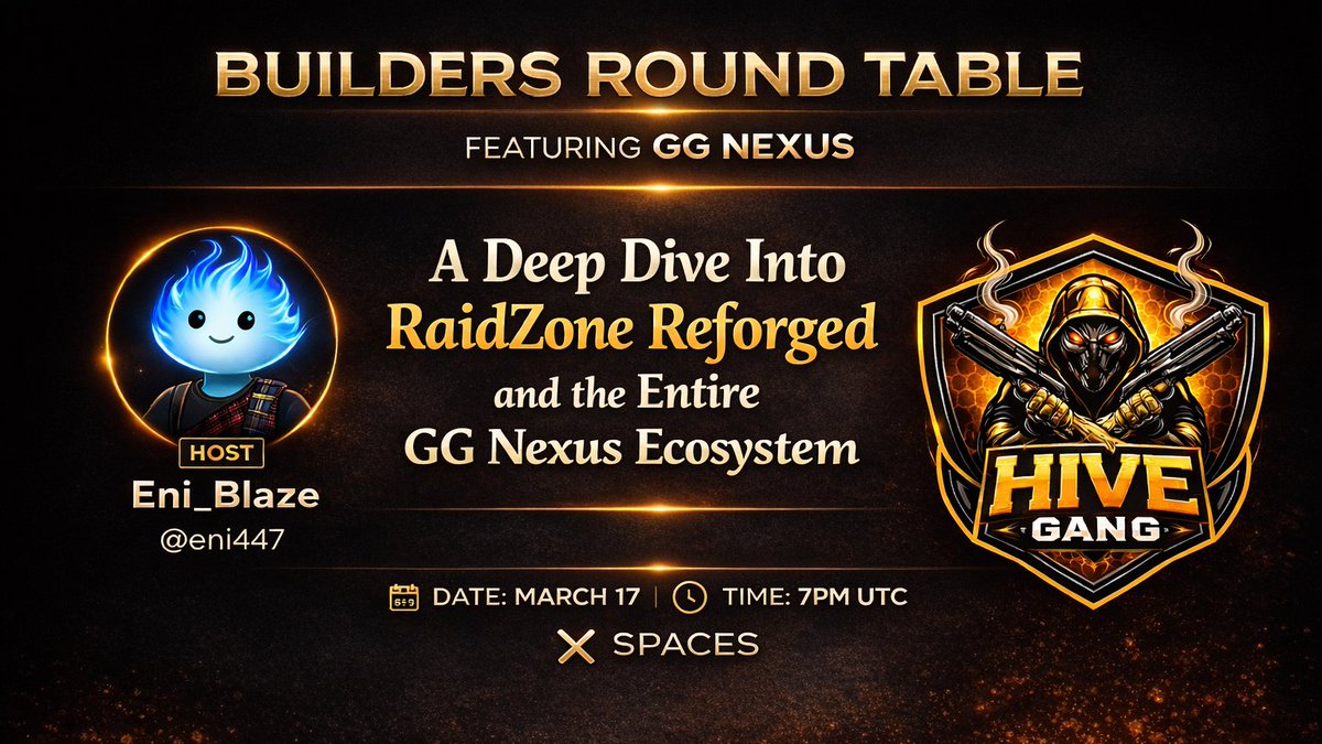 Eni447's tweet photo. BUILDERS ROUND TABLE
we go live with GG Nexus for a deep dive into what theyโre building in Web3 especially RaidZone Reforged
https://t.co/qs0JFbMQpv
๐ March 17๐ 7PM UTC๐ 2PM EST
Be there๐ฅ๐ฅ
#BuildersRoundTable #Web3 #CryptoSpaces #maiduguri https://t.co/WG91u5zi5l