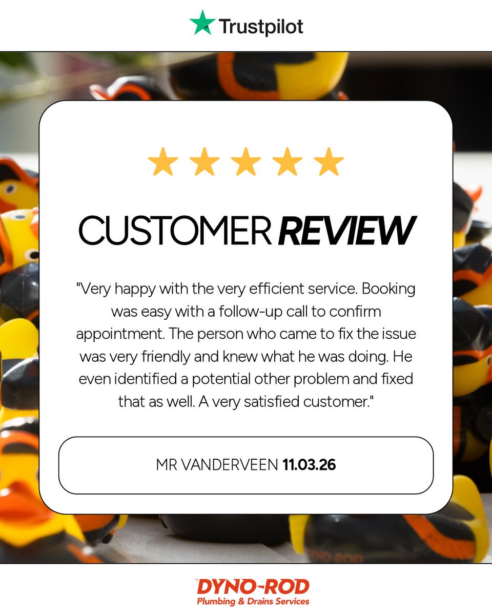 DynoUK's tweet image. Another day, another review proving your misconceptions wrong ⭐

Turns out… we’re exactly what people wish a home‑repair service would be. Gosh, it’s hard being the best at what we do 💅

More praise via our Trustpilot &amp;amp; Which? pages 😉
#DynoRod #CustomerFirst