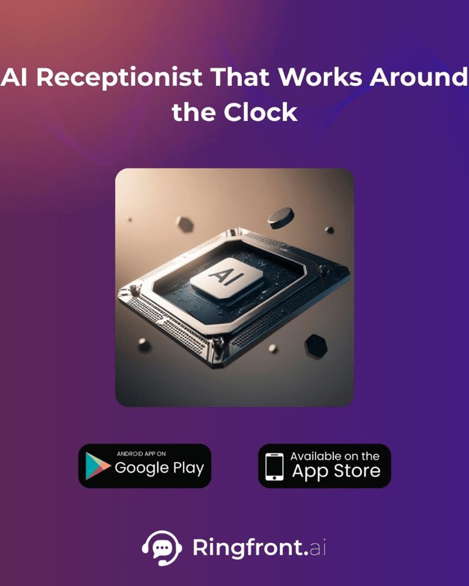 ringfrontai's tweet photo. Ai Receptionist that works around the clock. 
#AI Receptionist #Ringfront
Download the App Now!
https://t.co/QHV8MtfHfy https://t.co/eeg4EZoQNv