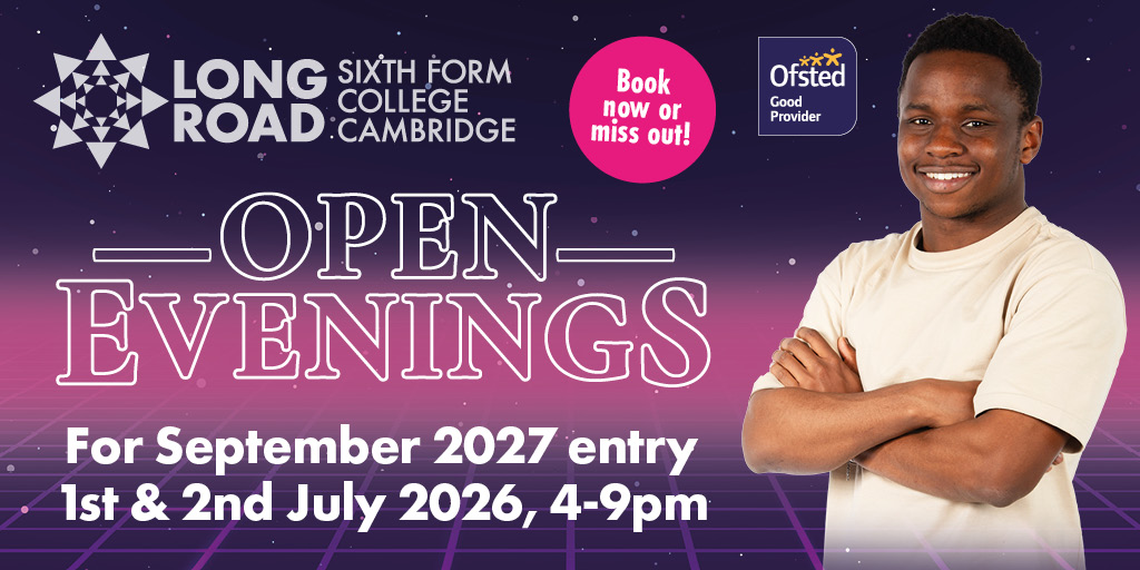 LR6FC's tweet image. Book your place at Long Road Open Evenings and discover your future!✨

Explore our campus, meet staff &amp;amp; students, and build a course that’s right for YOU.

Be Prepared. Be Inspired. Be Long Road.

🎟️ bit.ly/OpenEve2026

#BeLong #OpenEvenings #SixthForm #NextSteps