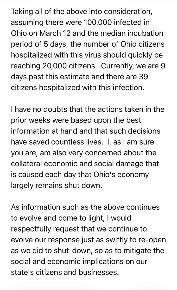 Six years ago, I sent this email to Ohio’s government leaders. The numbers being reported related to the COVID virus simply made no sense. Now the person largely responsible for shutting down an entire state, bankrupting family businesses, and discouraging us from visiting loved
