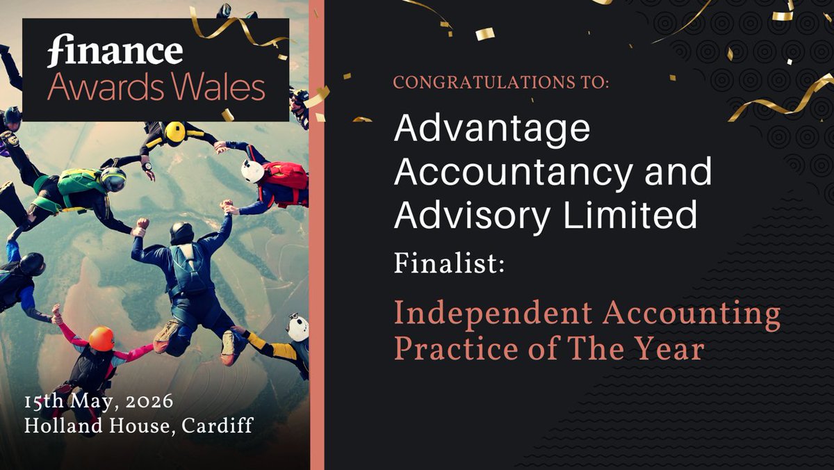 AdvAccountancy's tweet image. Absolutely delighted to announce that not only has Advantage Accountancy &amp;amp; Advisory Ltd been nominated but we have been shortlisted as finalists in the Independent Practice of the year category at the Finance Awards Wales 2026.
#financeawardswalesfinalists #advantage