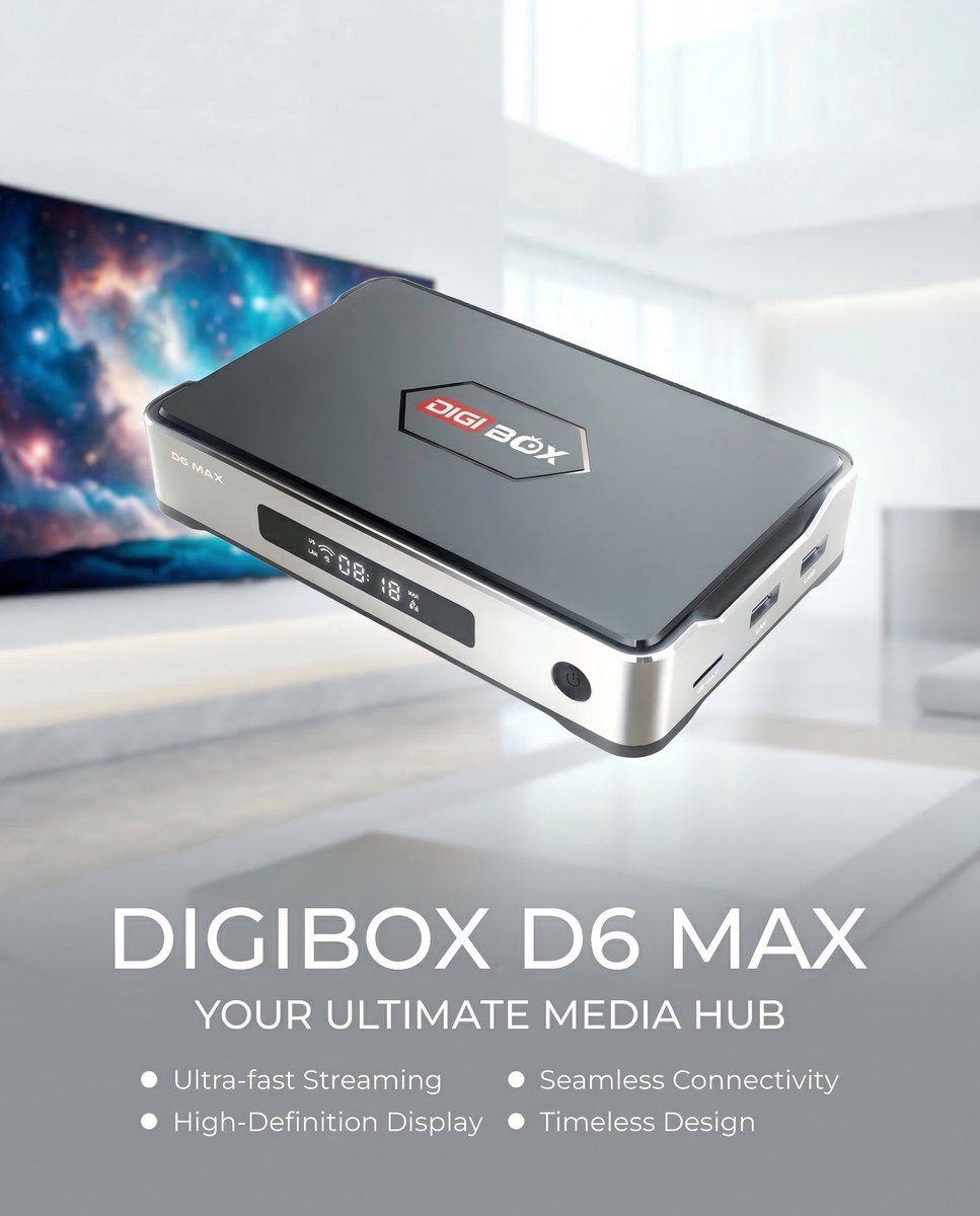 official2933's tweet image. Meet the DIGIBOX D6 MAX.

Where high-definition performance meets sophisticated engineering.

Simply Superior.

#DIGIBOX #D6MAX #MinimalistTech #Innovation #DIGIBOXD6MAX #AndroidTVBOX