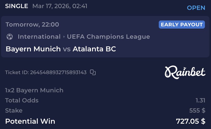 Bayern’s second leg in the Champions League tomorrow against Atalanta ...