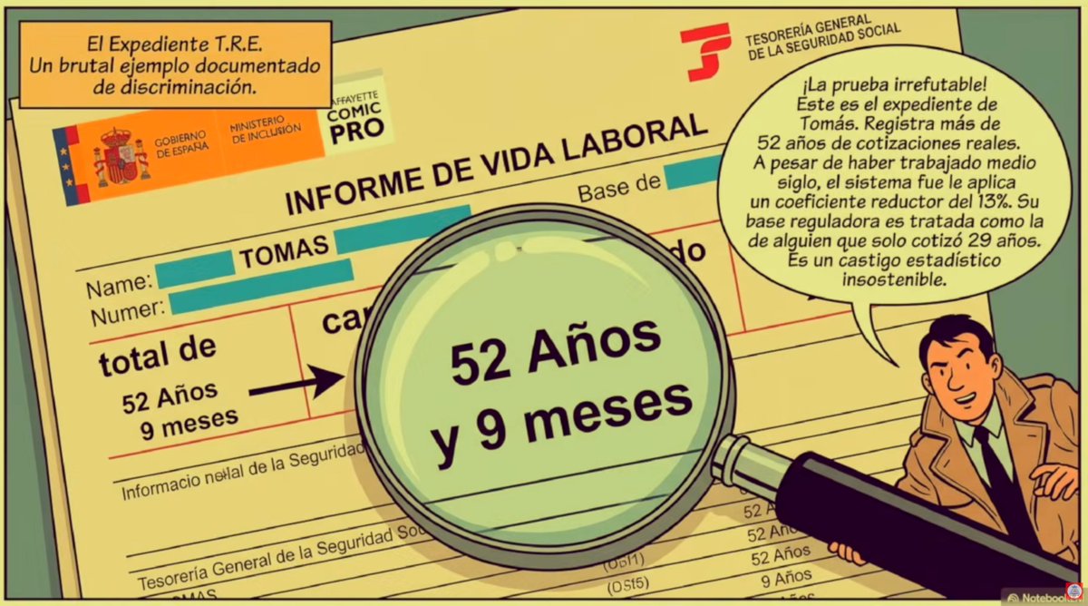 asjubi40's tweet photo. Se da cuenta de que con esta caso práctico de Tomás, aún teniendo 52 años y 9 meses cotizados, se le aplica una reducción del 13% en su pensión.

¡Un caso insostenible! https://t.co/e8EXHLtQeJ