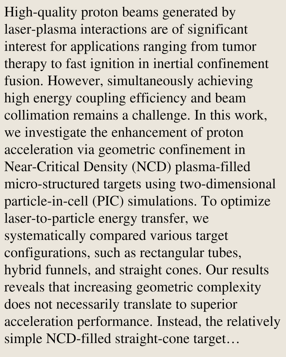 Enhancement of Proton Acceleration via Geometric Confinement in Near Critical Density-filled Targets

Cheng-Qi Zhang, Yang He, Mamat Ali Bake, Bai-Song Xie
arxiv.org/abs/2603.13838 [𝚙𝚑𝚢𝚜𝚒𝚌𝚜.𝚙𝚕𝚊𝚜𝚖-𝚙𝚑]