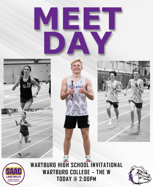 LAKEMILLS_SAAC's tweet photo. Lake Mills High School track &amp; field teams are heading to Waverly for the Wartburg High School Invitational!

Events will start at 2:00pm.

Live Results - https://t.co/10CGxYKHwZ https://t.co/Kwv7Ua0Uqw