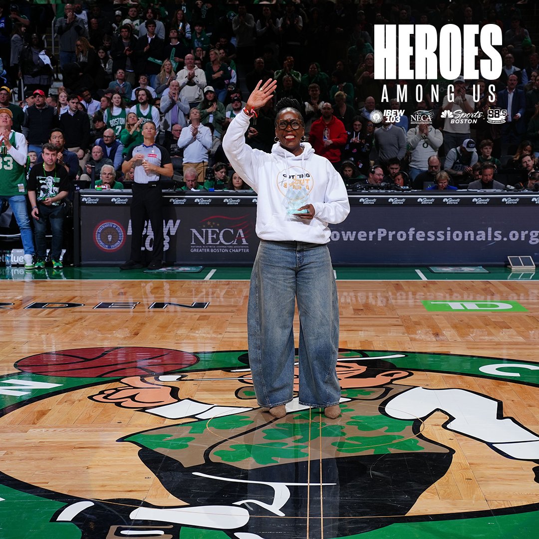 celtics's tweet photo. Today’s @IBEW103 &amp; @necaboston #HeroAmongUs founded a community-based initiative to reduce the stigma around HIV/AIDS. Dr. Aima Ahonkhai trains barbers as health and mental-wellness ambassadors, and continues to champion community environments as hubs for healing. https://t.co/cUMskaqUeO