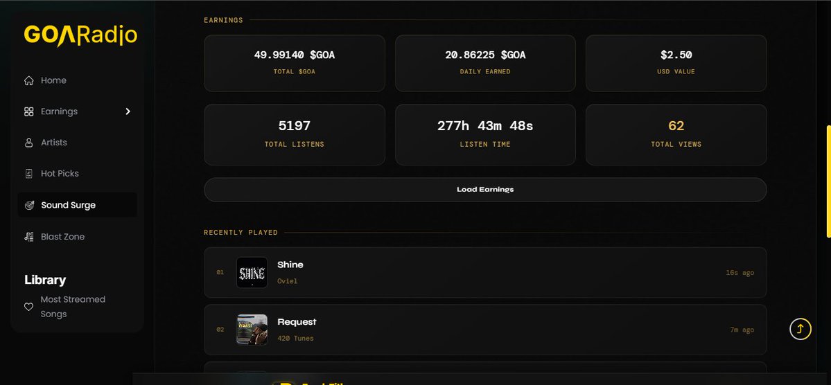 G.O.A RADIO |STREAM2EARN| tweet media