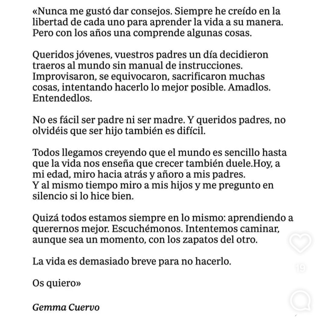 ponsjavipons's tweet photo. Brillante carta de despedida antes de morir. Gemma Cuervo https://t.co/tIoZzcAkBh