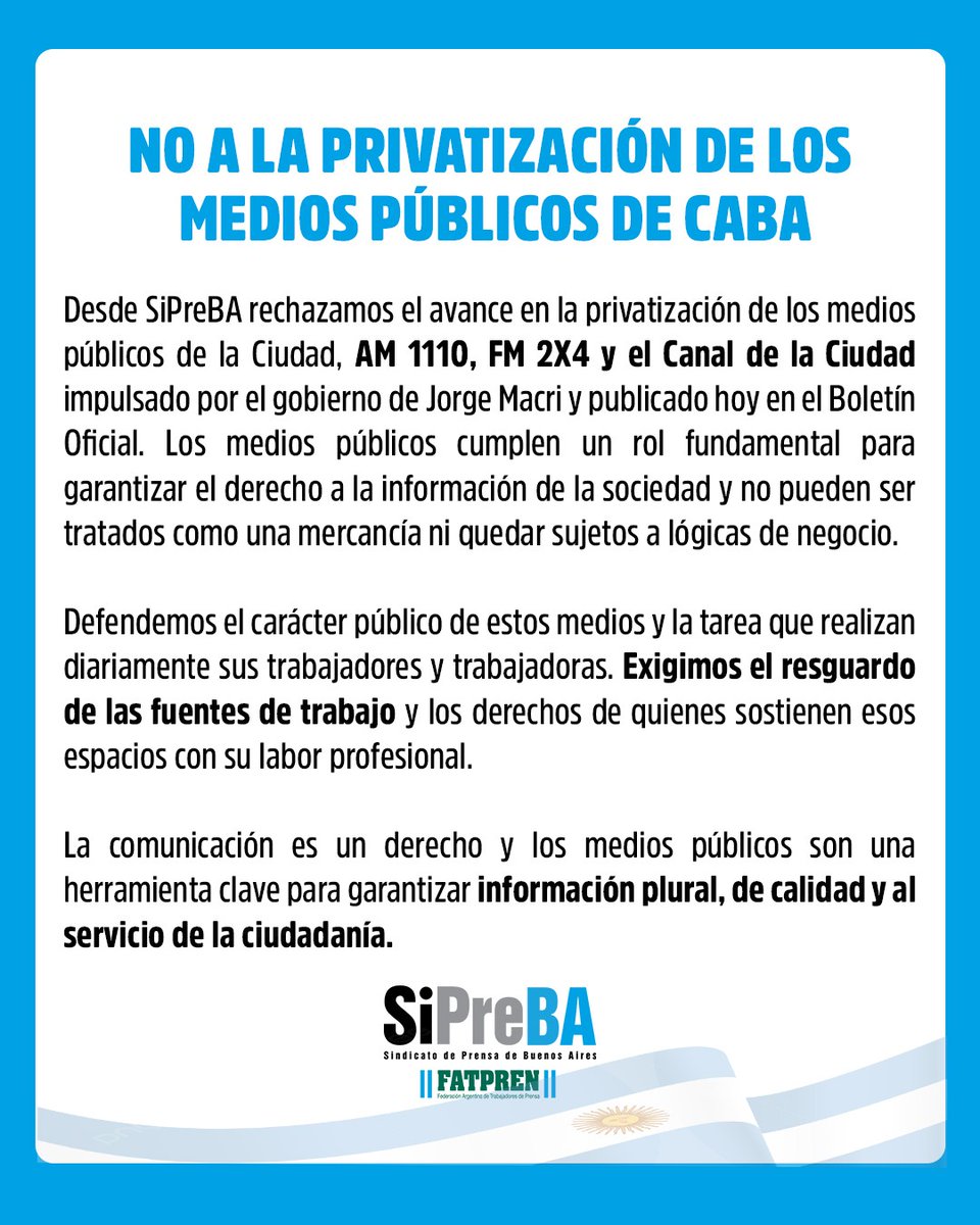 SiPreBA - Sindicato de Prensa de Buenos Aires tweet media