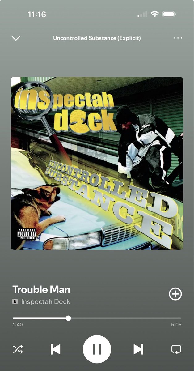 C_Rigmaiden's tweet photo. Deck murdered this shit. We don’t talk about this album enough. #inspectahdeck #uncontrolledsubstance #wutangclan #wutang https://t.co/ZEwKv8Tq8x