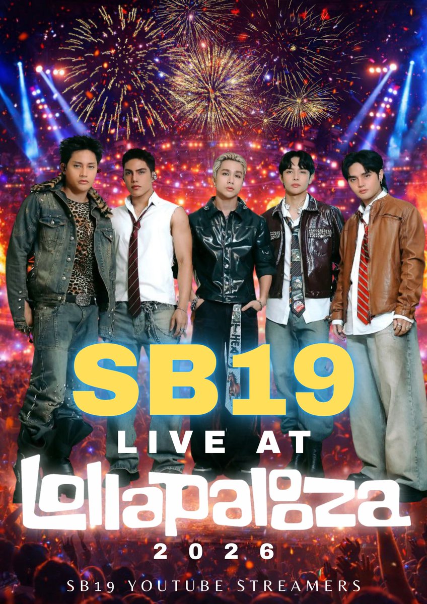 SB19YTStreamers's tweet photo. The world is about to hear what P-pop sounds like. 🇵🇭🔥

From the Philippines to the global stage,
SB19 is taking over Lollapalooza — and this isn’t just a performance… it’s history in the making.

Five powerhouse voices. Explosive choreography. Unmatched energy. One unforgettable global moment. 🌎

SB19 GOES LOLLA 
#SB19xLollapalooza
@SB19Official #SB19