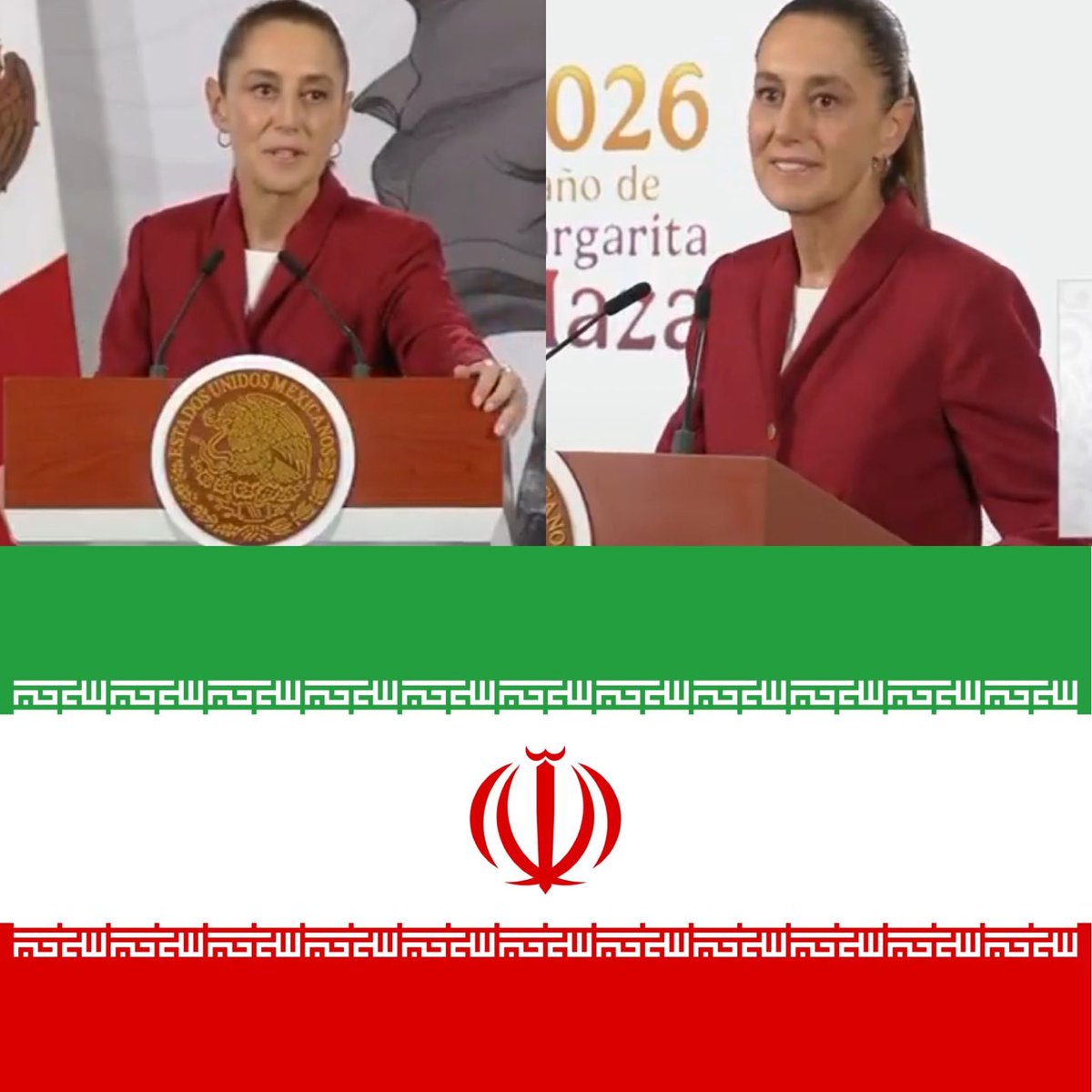 “Irán”: Porque Claudia Sheinbaum informó que la FIFA está analizando la posibilidad de que Irán realice sus partidos del Mundial 2026 en territorio mexicano.