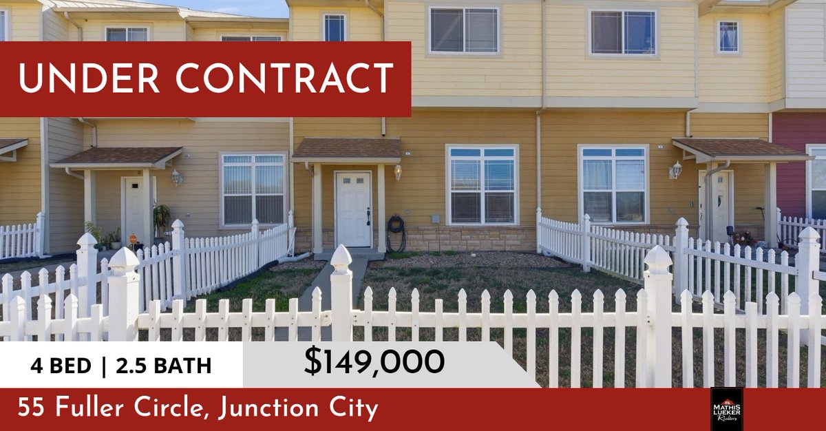 Another one off the market! 🔒 This beautiful home in Junction City is officially under contract. Thinking about making a move? Let's talk today call Amanda at (620) 290-2042.

Mathis Lueker REALTORS
785-762-3400
809 S. Washington... homeforsale.at/55_FULLER_CIRC…