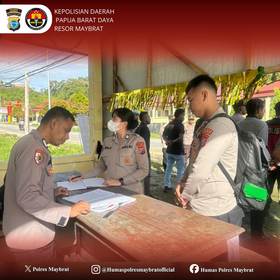 MaybratPolres's tweet photo. Pengawasan Operasi Ketupat Dofior 2026 Polres Maybrat

Tim Wasops dari Polda Papua Barat Daya melaksanakan kegiatan pengawasan Operasi Ketupat Dofior 2026 di Polres Maybrat, Selasa (17/03/2026). https://t.co/xUHwVAAAiW