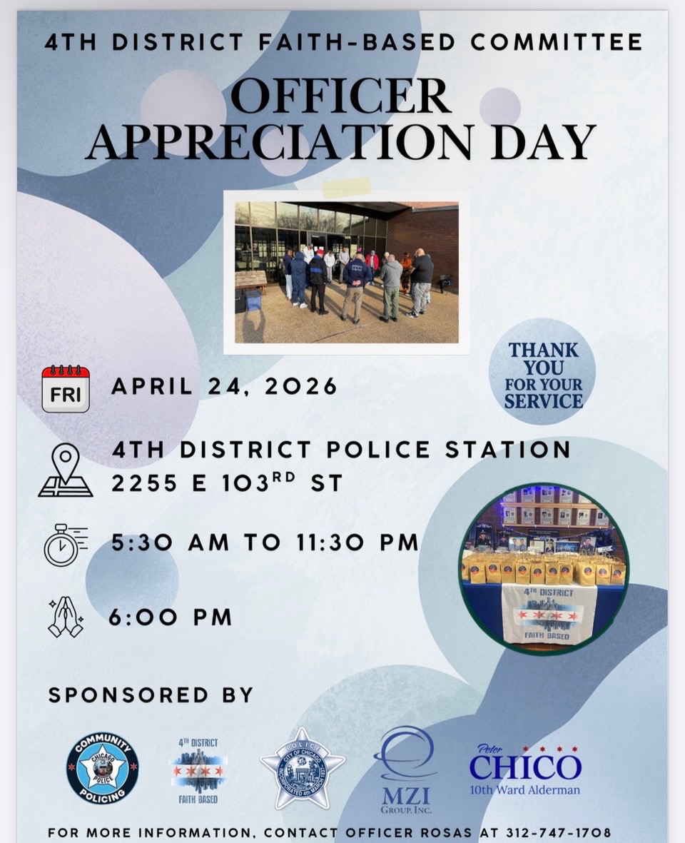 MZIGROUP's tweet photo. We are honored to sponsor the 4th District Faith Based Committee’s Officer Appreciation Day. It is a privilege to recognize the dedication &amp; service of our law enforcement officers.

Thank you to the men and women in blue. We appreciate you. https://t.co/cFAHjrJ4nW