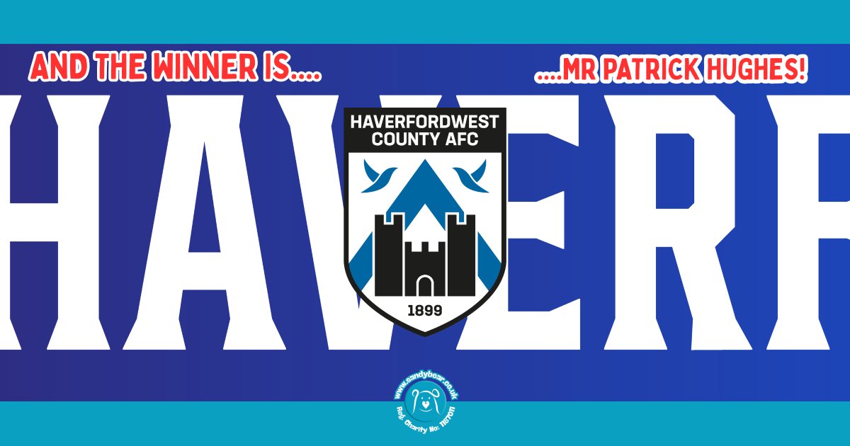 SandyBearWales's tweet photo. The winner of the @HaverfordwestFC Executive Box vs Briton Ferry on Sat 28 Mar is… Mr. Patrick Hughes! 🎉 Huge thanks to everyone who entered - your support helps Sandy Bear continue its work 💛 Keep an eye out for our next epic raffle! ⚽ #Bluebirds #SandyBear #Community https://t.co/2Vo2NyPDii