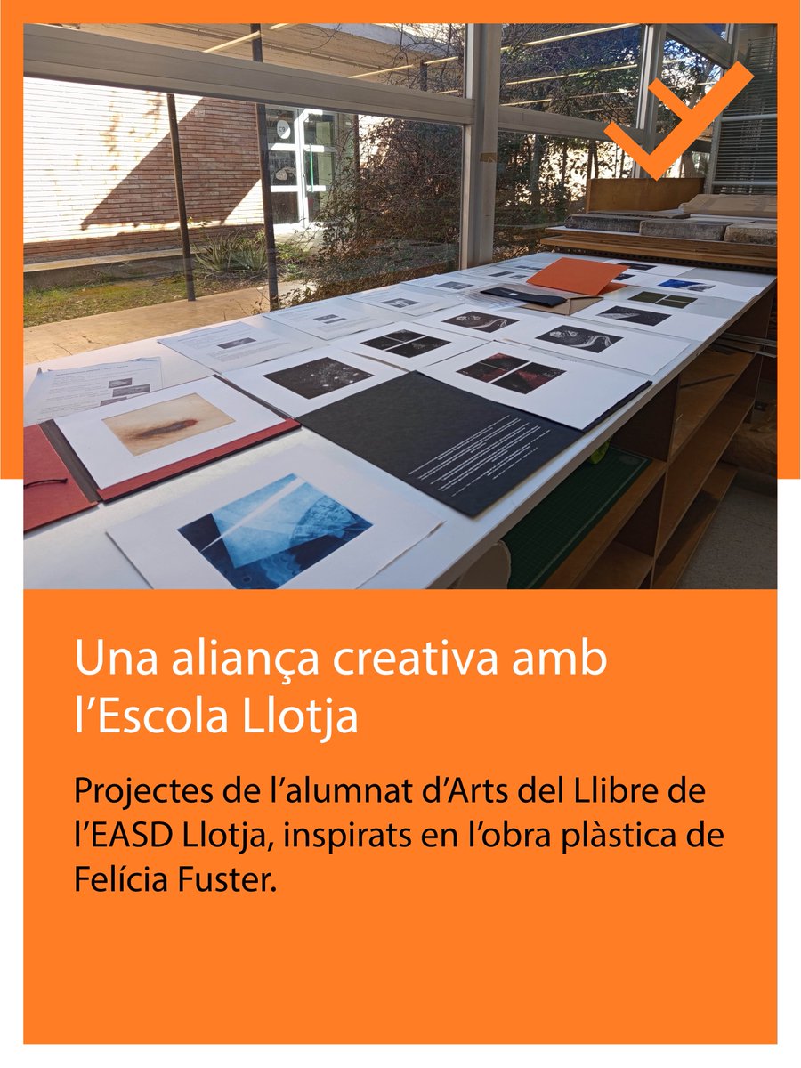 Avui hem visitat el taller de gravat de l’#EscolaLlotja!  Estem encantades amb els projectes d'Arts del Llibre inspirats en la pintura de #FelíciaFuster. Un diàleg creatiu entre el llegat de l'artista i el talent de les noves generacions. 🚀Difícil triar-ne només un!
