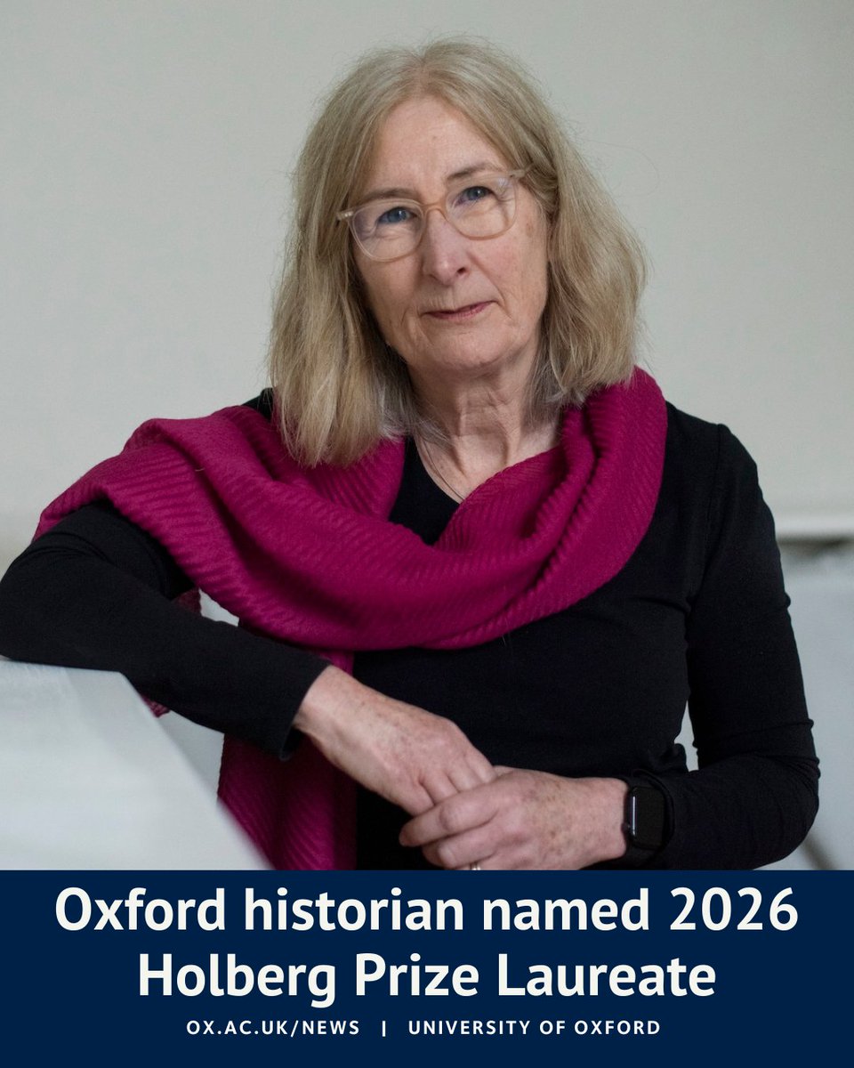 UniofOxford's tweet photo. Lyndal Roper, Emeritus Regius Professor of History at Oxford University, has been announced as the winner of the prestigious @HolbergPrize for 2026.

Congratulations, Prof Roper 👏

Find out more ⬇️
https://t.co/pFzrZLBhNN https://t.co/rxdpa3ZtFk