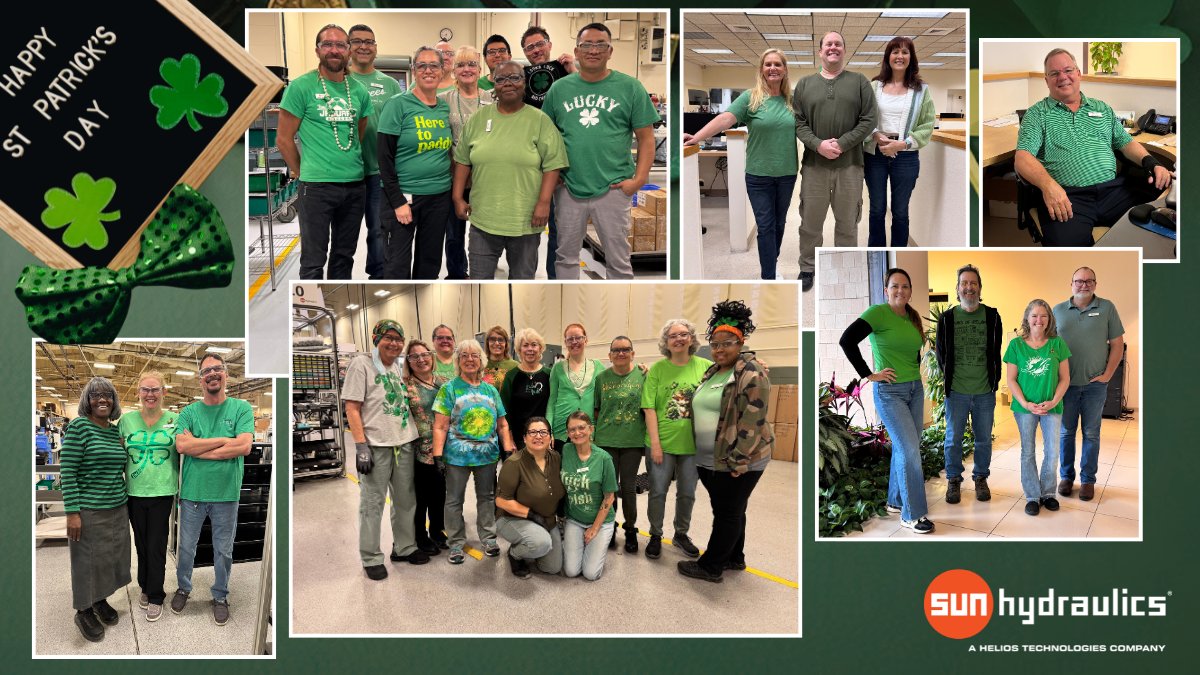 From all of us at Sun Hydraulics, may your day be safe, productive, and just a little bit lucky. Happy St. Patrick’s Day! 🍀